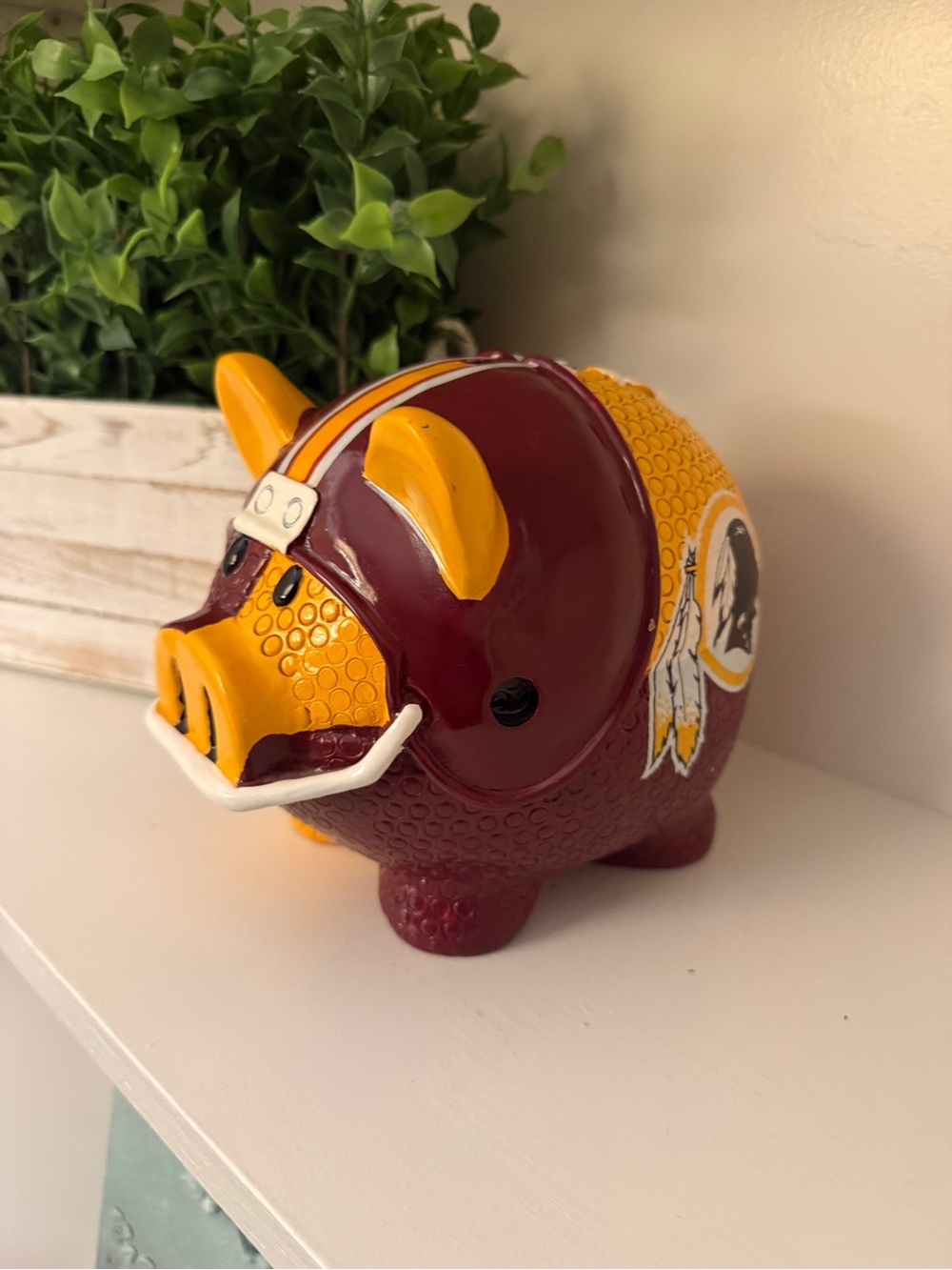 Forever Collectibles Washington Redskins NFL Ceramic Piggy Bank Football Bank